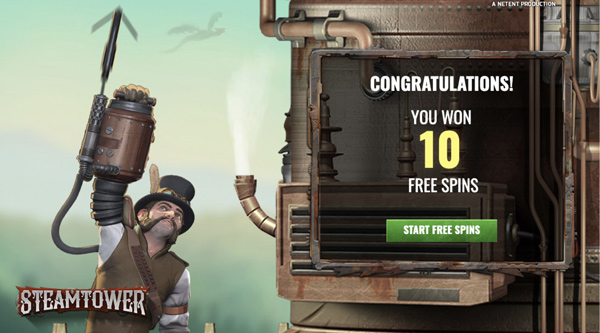 capture d'écran bonus free spins slot steam tower