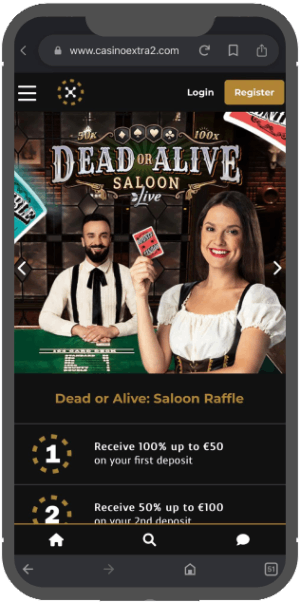 capture decran casino extra version mobile