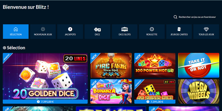 capture d'écran jeux blitz casino