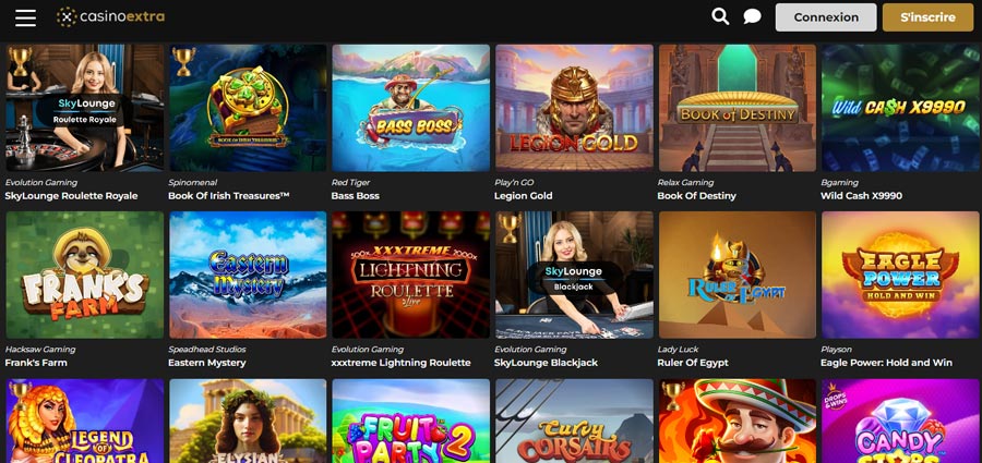 capture d'écran jeux de casino extra