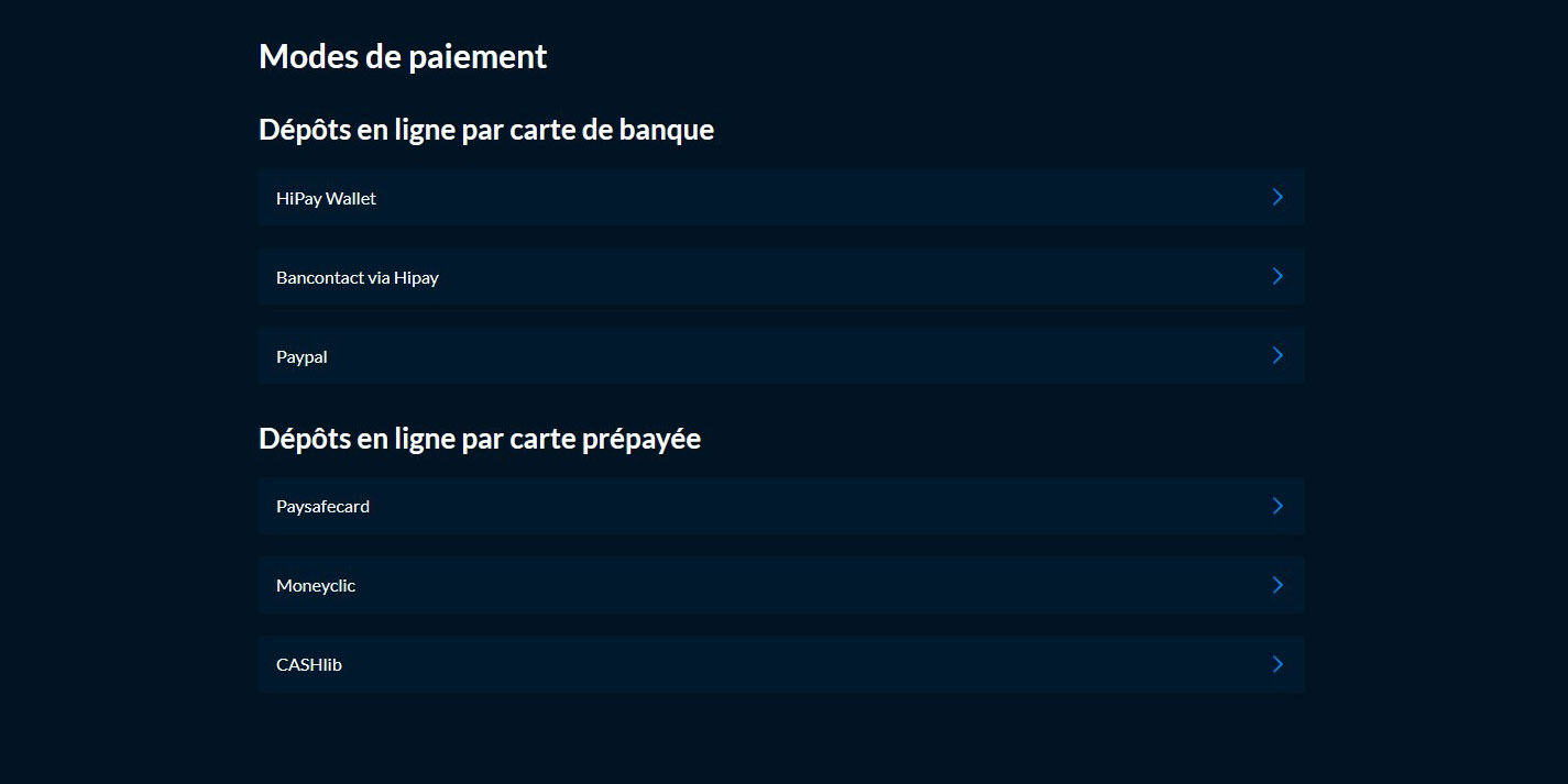 capture d'écran paiements blitz casino