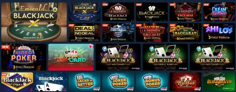 La page des jeux de table sur Blitz Casino