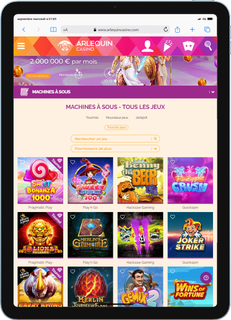 version mobile ipad arlequin