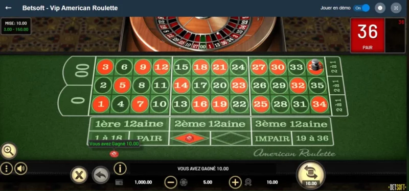 Le jeu VIP American Roulette de Betsoft sur Blitz Casino