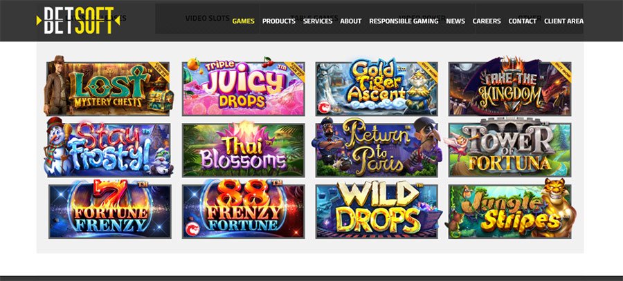 capture d'écran betsoft website