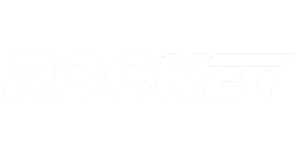 casino rocket logo white