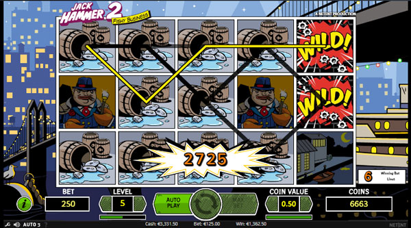 capture d'écran bonus wilds slot jack hammer 2