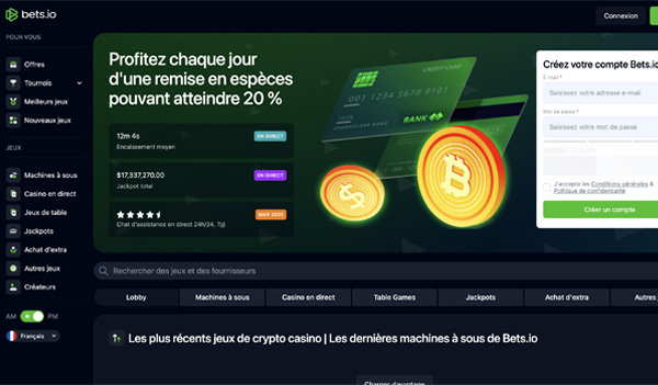 capture decran daccueil de bets io