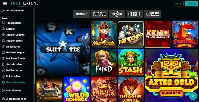 mini jeux truefortune casino