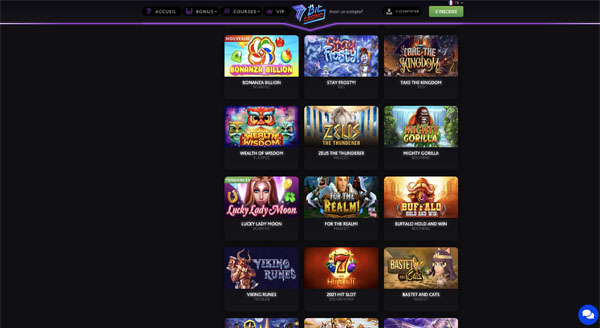 capture d'écran des jeux machines à sous de 7bit casino