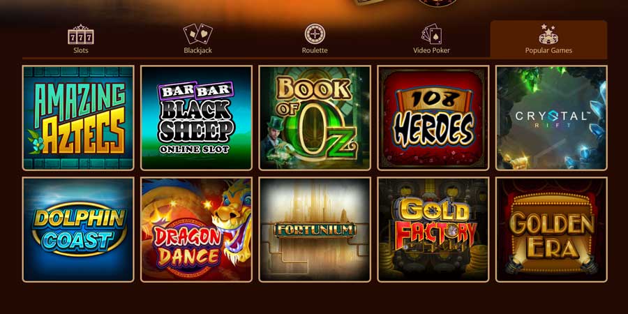 capture d'écran des jeux casino en direct de river belle