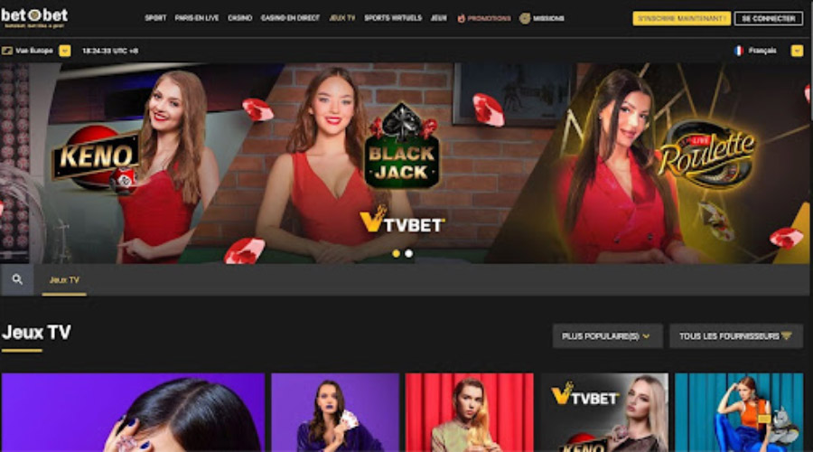 capture d'écran jeux tv betobet casino