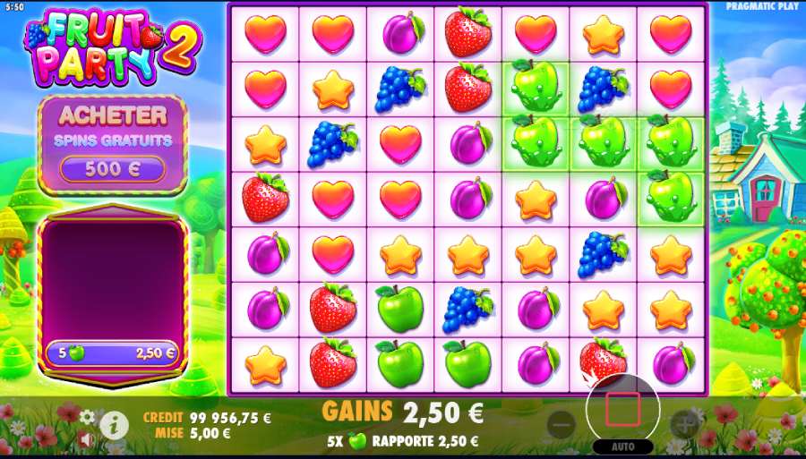 les combinaisons gagnantes de fruit party 2