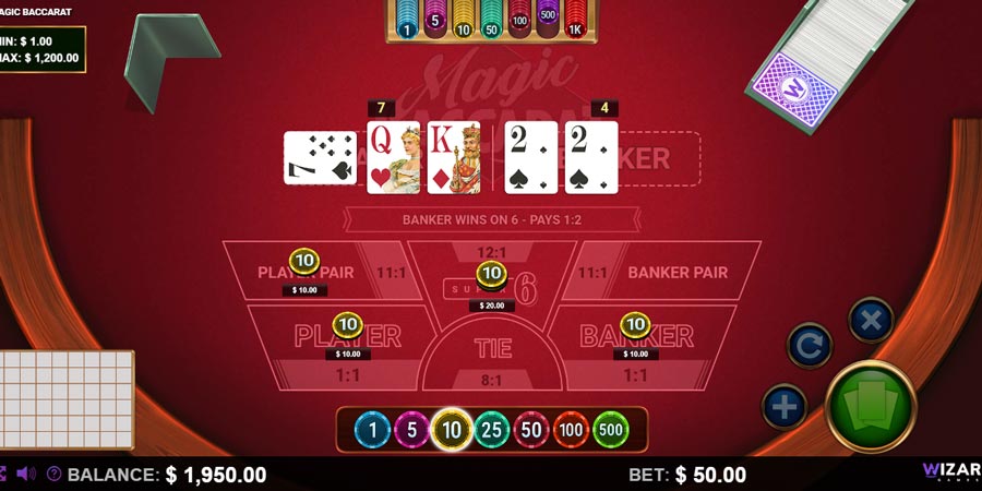 capture d'écran wizard game magic baccarat