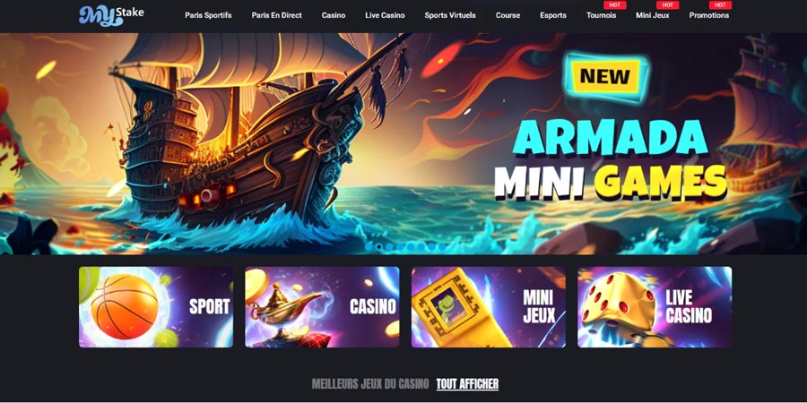 capture d'écran d'accueil armada mystake