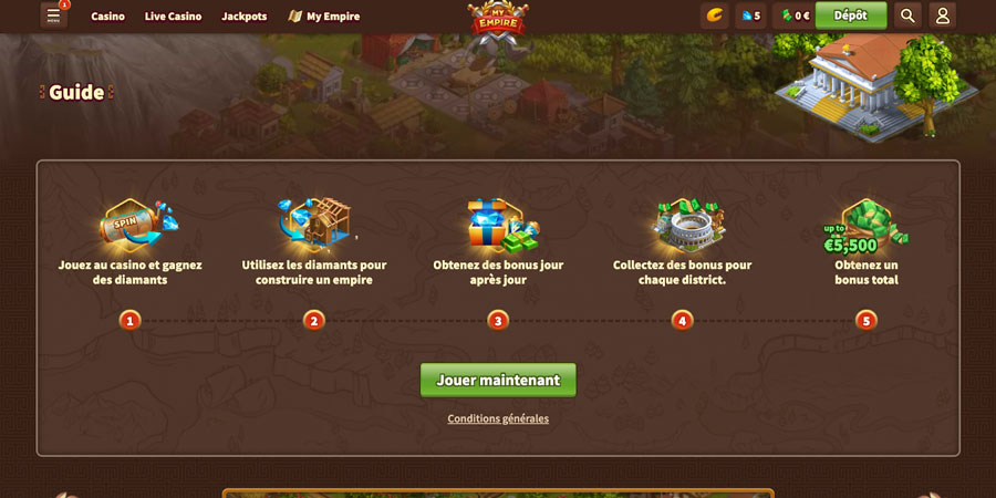 capture d'écran jeu construction my empire casino