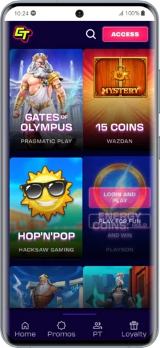 Capture d'écran mobile sur Casino Together en ligne