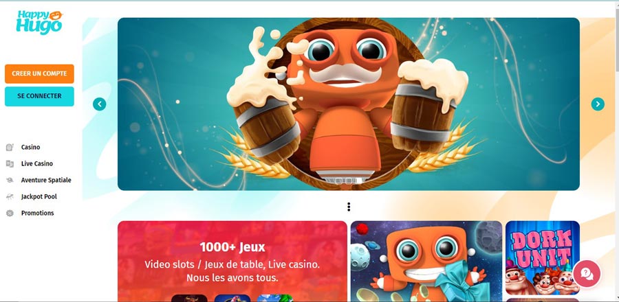 capture d'écran interface happy hugo