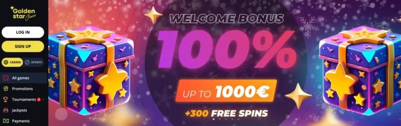 Bonus de bienvenue sur Golden Star Casino.