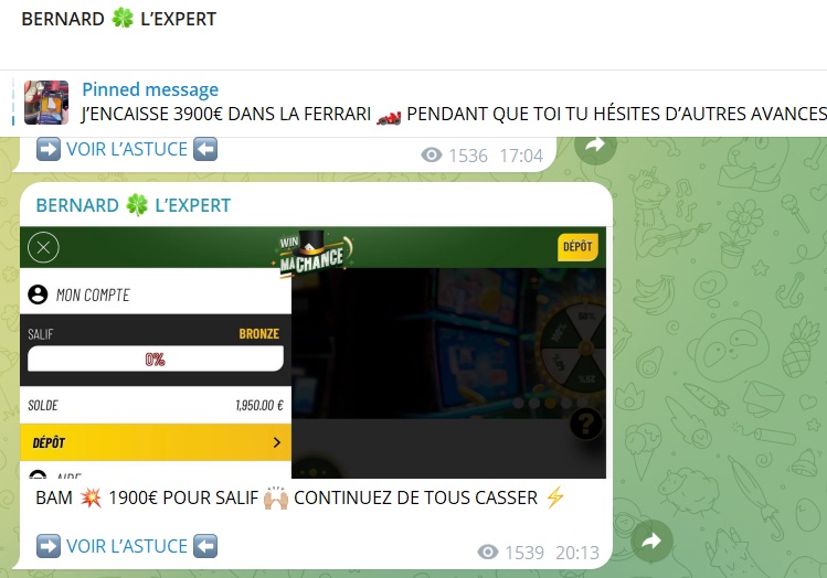 Bernard L'expert Casino Telegram