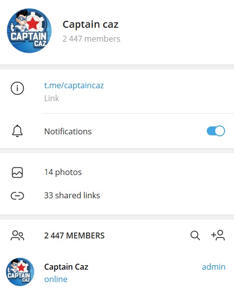 Telegram Casino Captain Caz