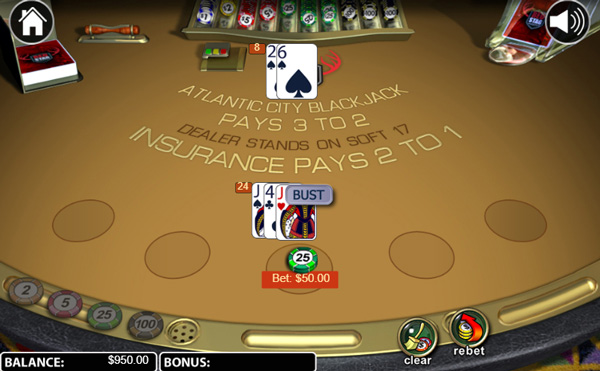 capture d'écran atlantic city blackjack