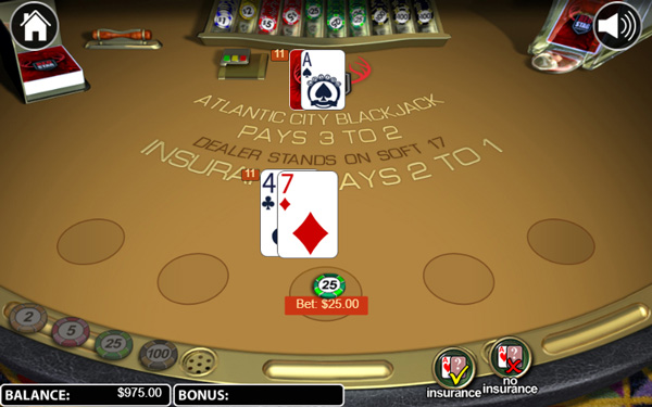 capture d'écran gain atlantic city blackjack