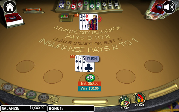 capture d'écran push atlantic city blackjack