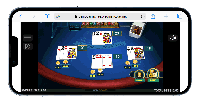 version mobile american blackjack