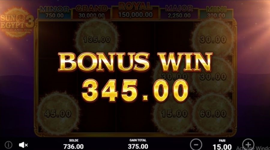 bonus 5 machine a sous sun of egypt 3