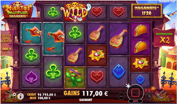 capture d'écran bonus wild slot muertos multiplier