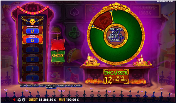 capture d'écran free spins slot muertos multiplier 1
