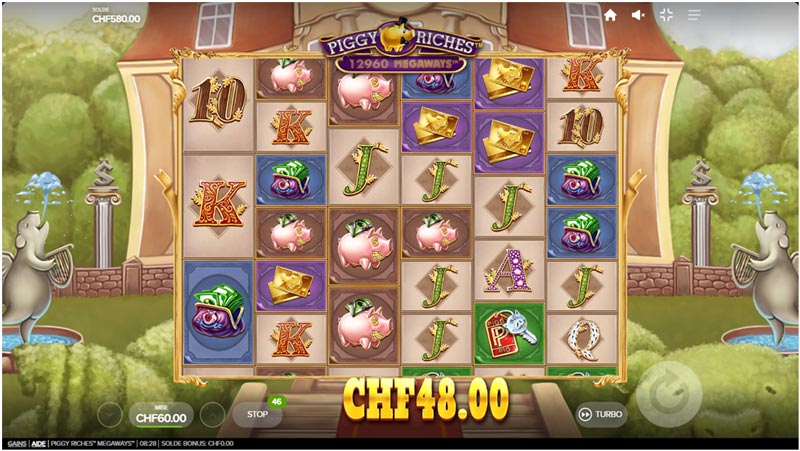 capture d'écran gains piggy riches megaways