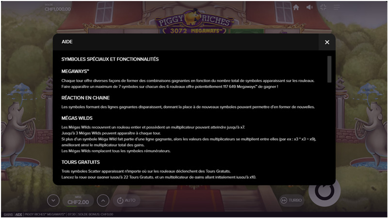 capture d'écran raccourci slot piggy riches megaways