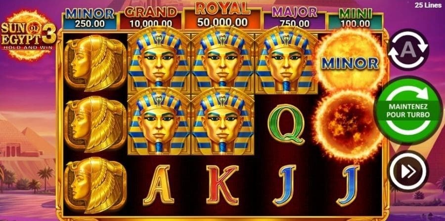 commandes 2 machine a sous sun of egypt 3