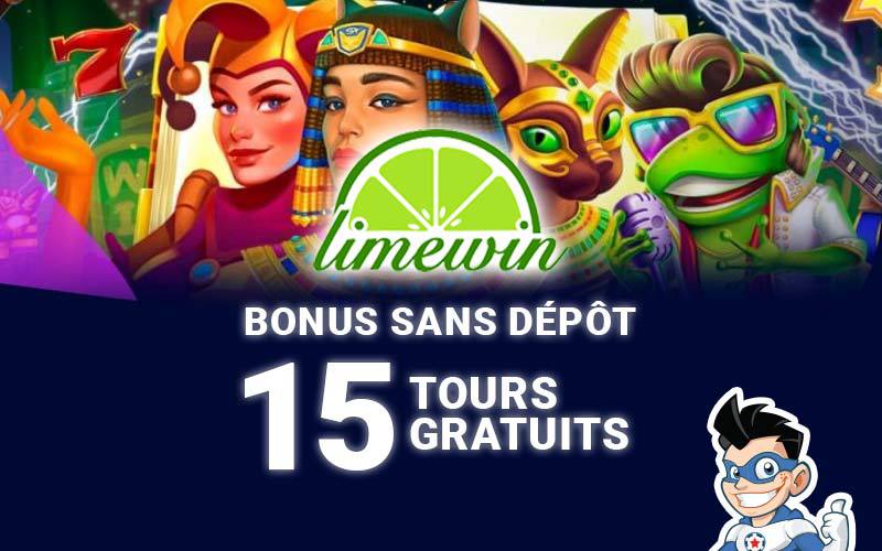 15 tours gratuits sur limewin casino