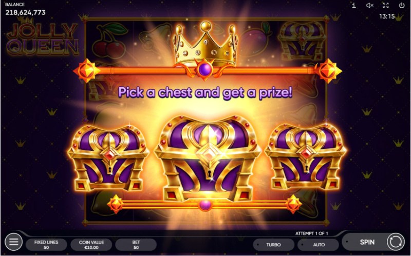 capture d'écran bonus extra tresors royaux slot jolly queen