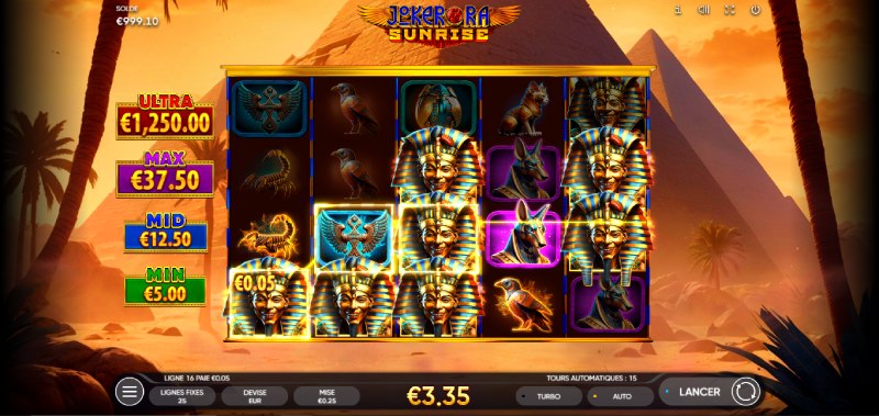 capture d'écran gain slot joker ra sunrise