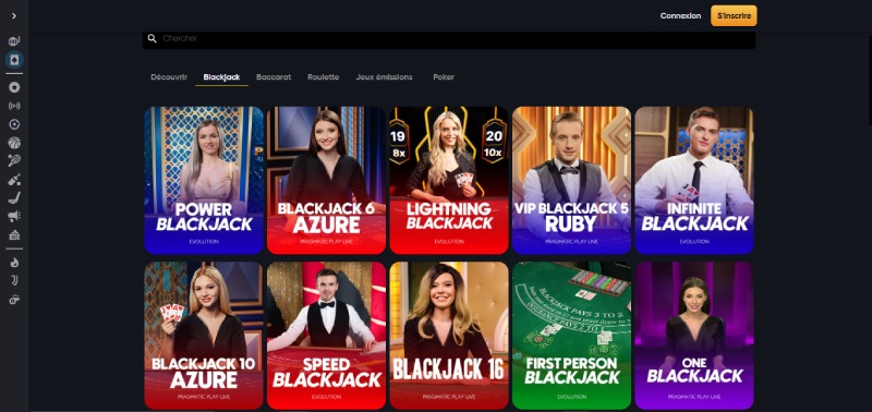 capture d'écran jeux de table instant casino