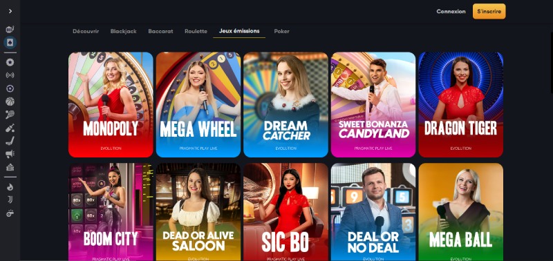 capture d'écran jeux tv instant casino