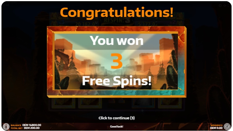 capture d'écran respins slot majestic wolf