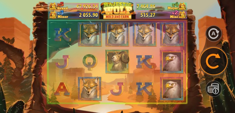 capture d'écran slot majestic wolf