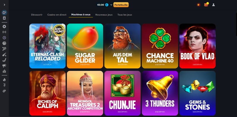 capture d'écran slots instant casino