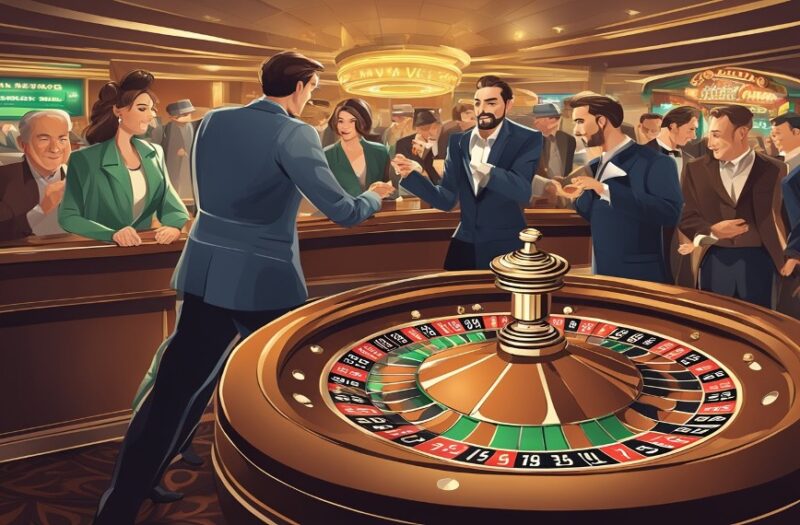 Illustration jeu de roulette casino