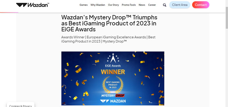 capture d'écran actualité wazdan