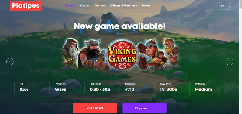 capture d'écran d'accueil platipus gaming