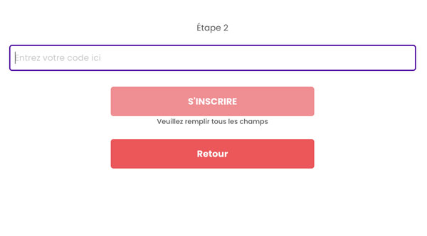 Validez l'inscription