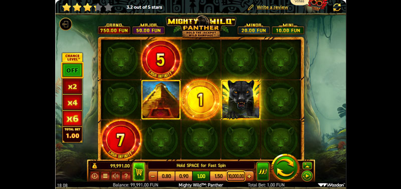 capture d'écran slot mighty wild panther