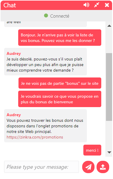 live chat zinkra
