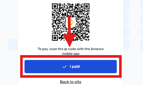 Cliquez sur I Paid